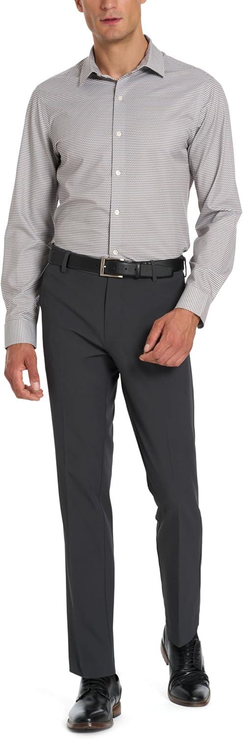 imageVan Heusen Mens AllWay Performance Stretch Long Sleeve Button Up Shirt Slim Fit Regular Length Quick DryTigers Eye