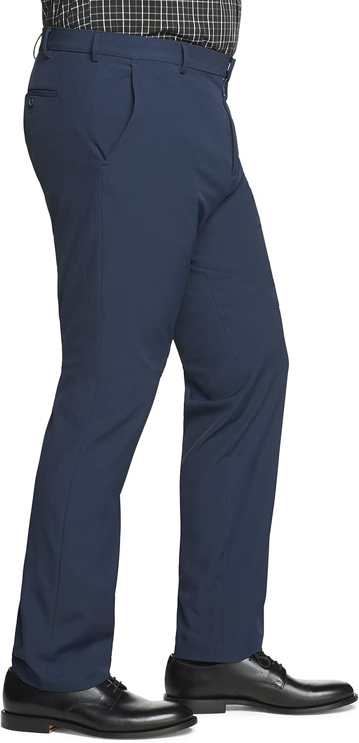 imageVan Heusen Mens Big and Tall Stain Shield Stretch Straight Fit Flat Front Dress PantNavy Blazer
