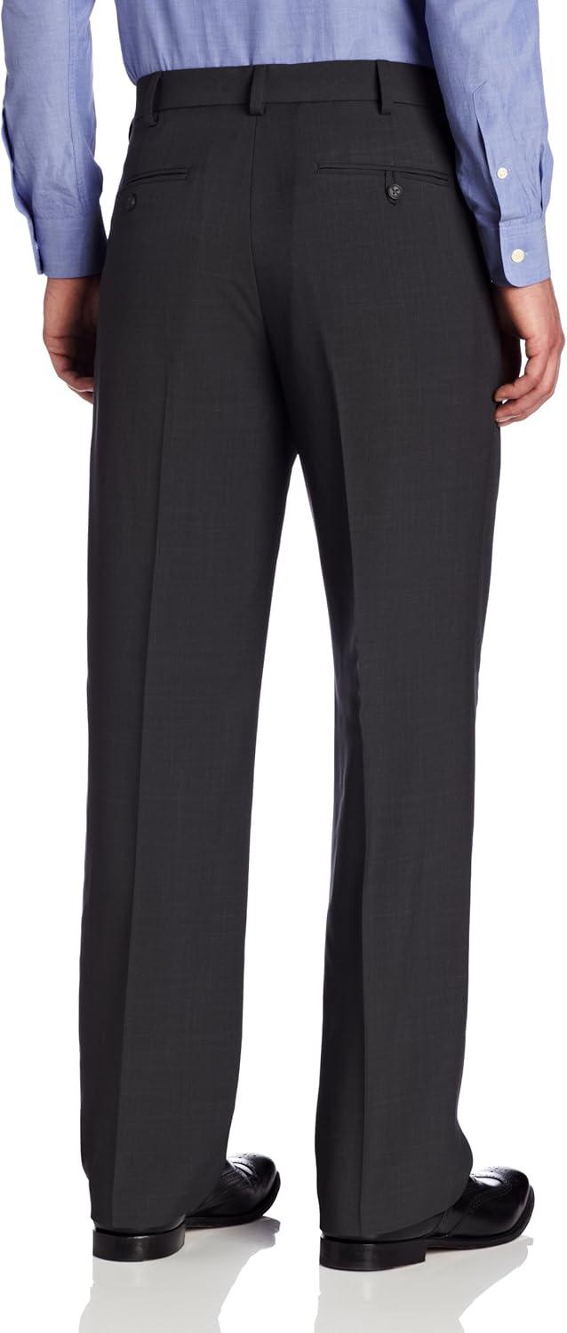 imageVan Heusen Mens Big and Tall Stretch Traveler Cuffed Crosshatch Pleated PantGrey