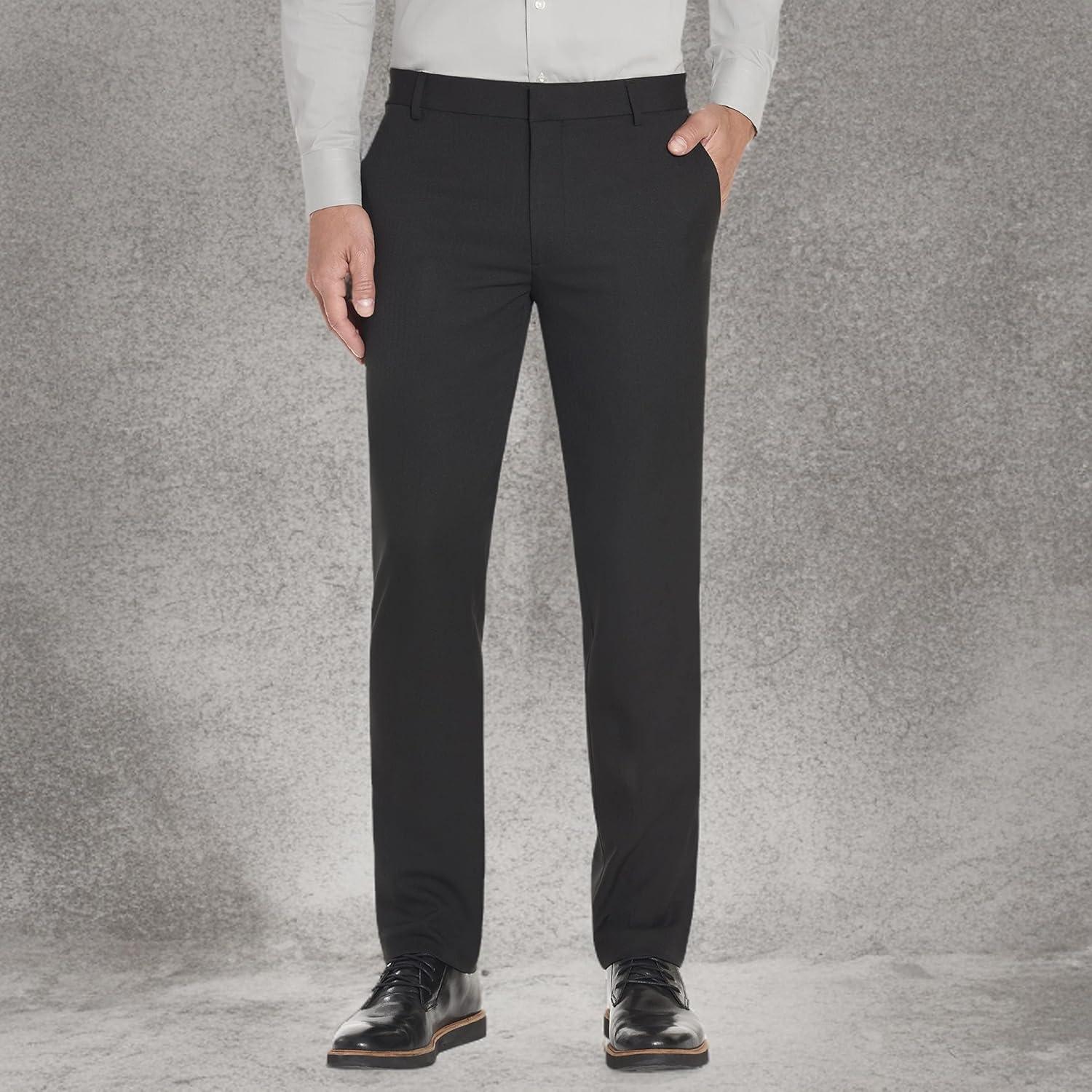 imageVan Heusen Mens Big and Tall Traveler Stretch Flat Front Dress PantBlack Noir
