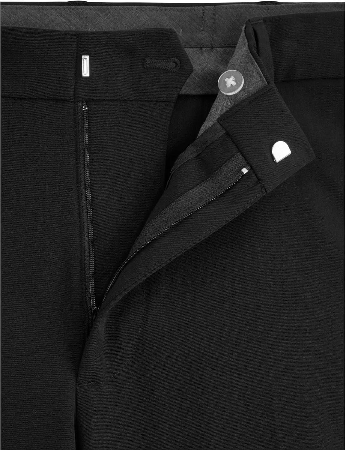 imageVan Heusen Mens Flex Flat Front Straight Fit PantBlack Soft Lux