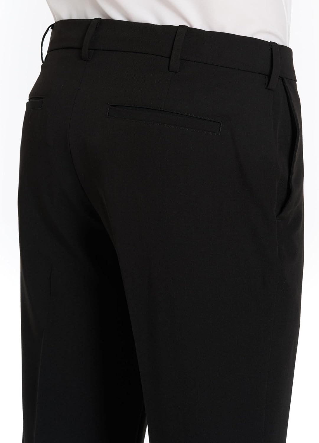 imageVan Heusen Mens Flex Flat Front Straight Fit PantBlack Soft Lux
