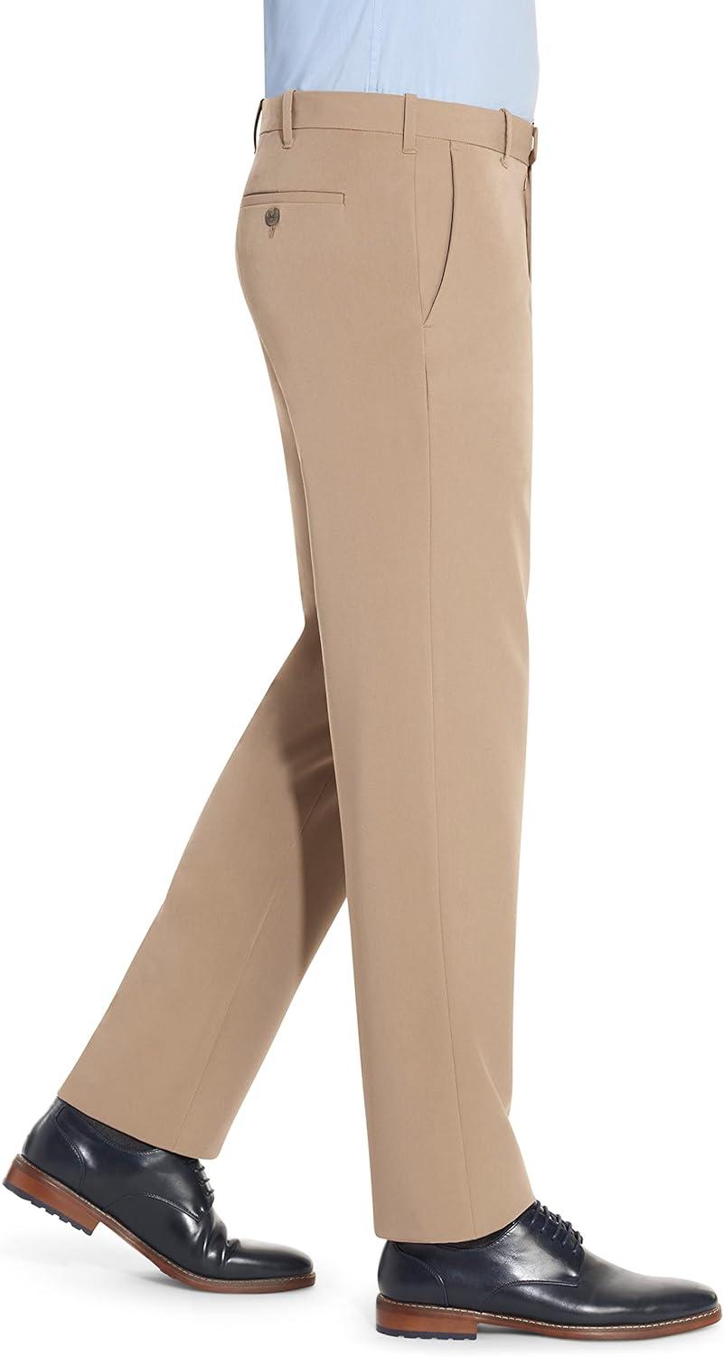 imageVan Heusen Mens Flex Flat Front Straight Fit PantKhaki