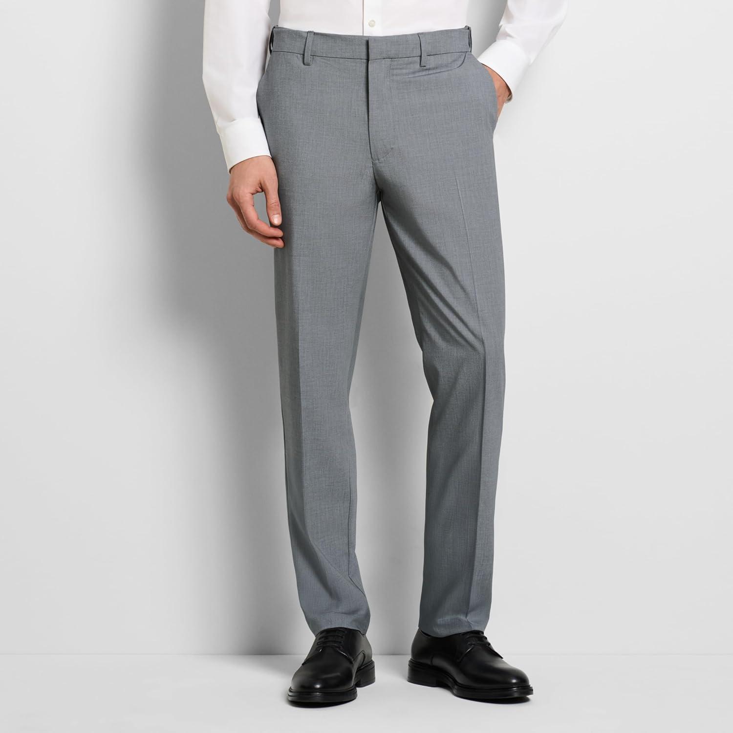 imageVan Heusen Mens Flex Flat Front Straight Fit PantMonument Heather Soft Lux