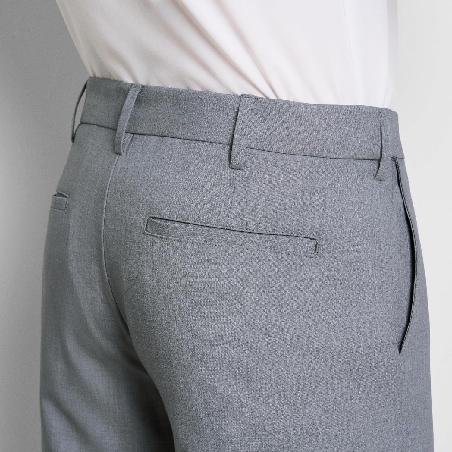 imageVan Heusen Mens Flex Flat Front Straight Fit PantMonument Heather Soft Lux