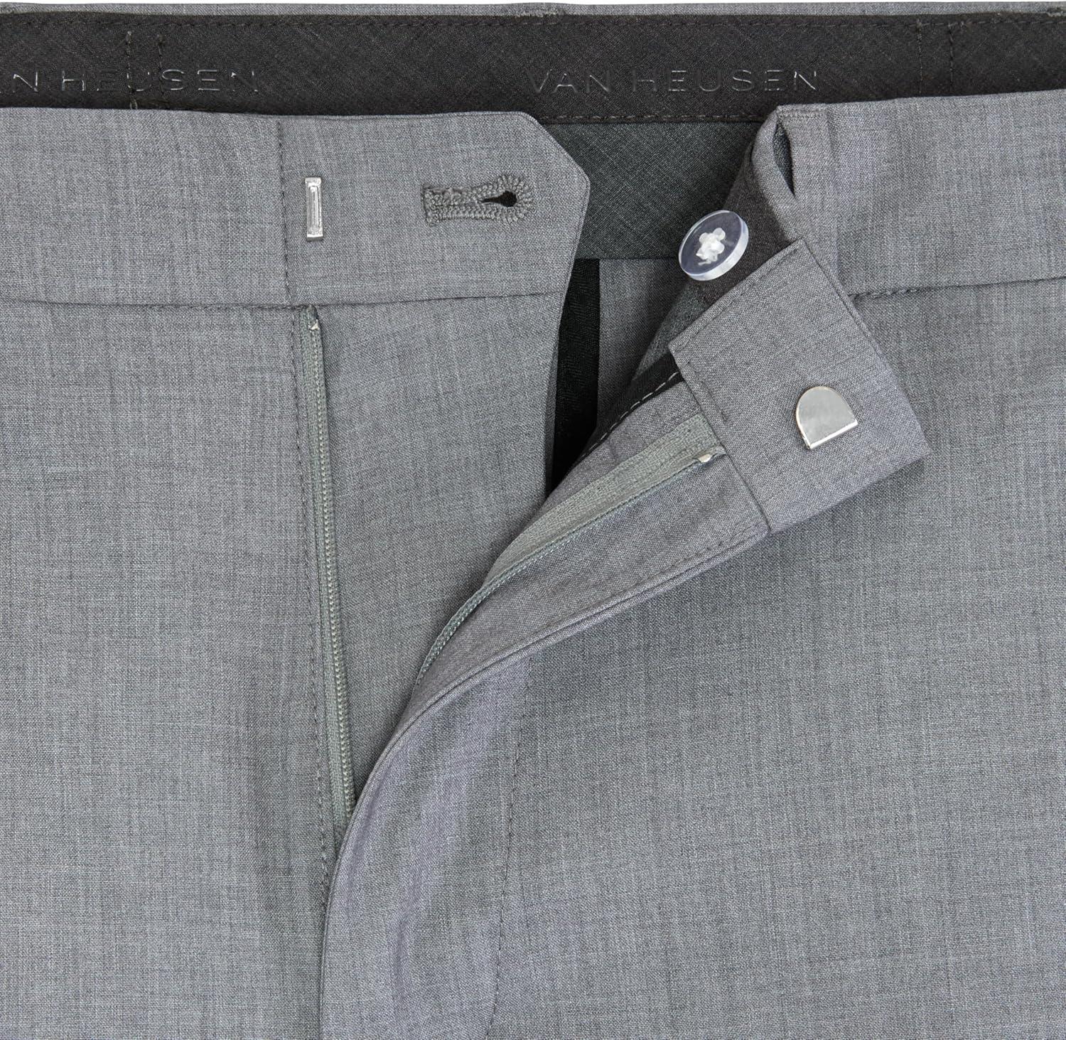imageVan Heusen Mens Flex Flat Front Straight Fit PantMonument Heather Soft Lux
