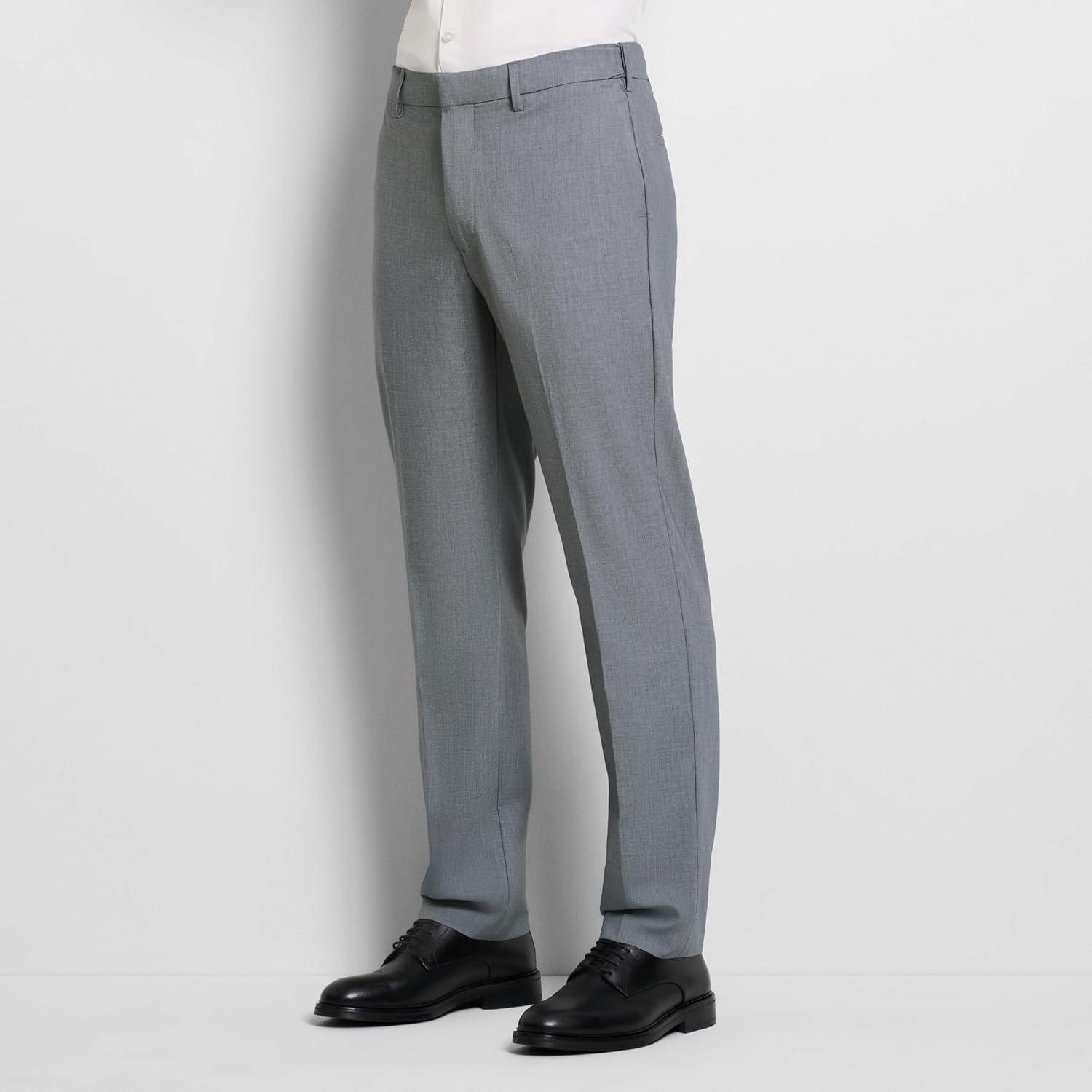 imageVan Heusen Mens Flex Flat Front Straight Fit PantMonument Heather Soft Lux