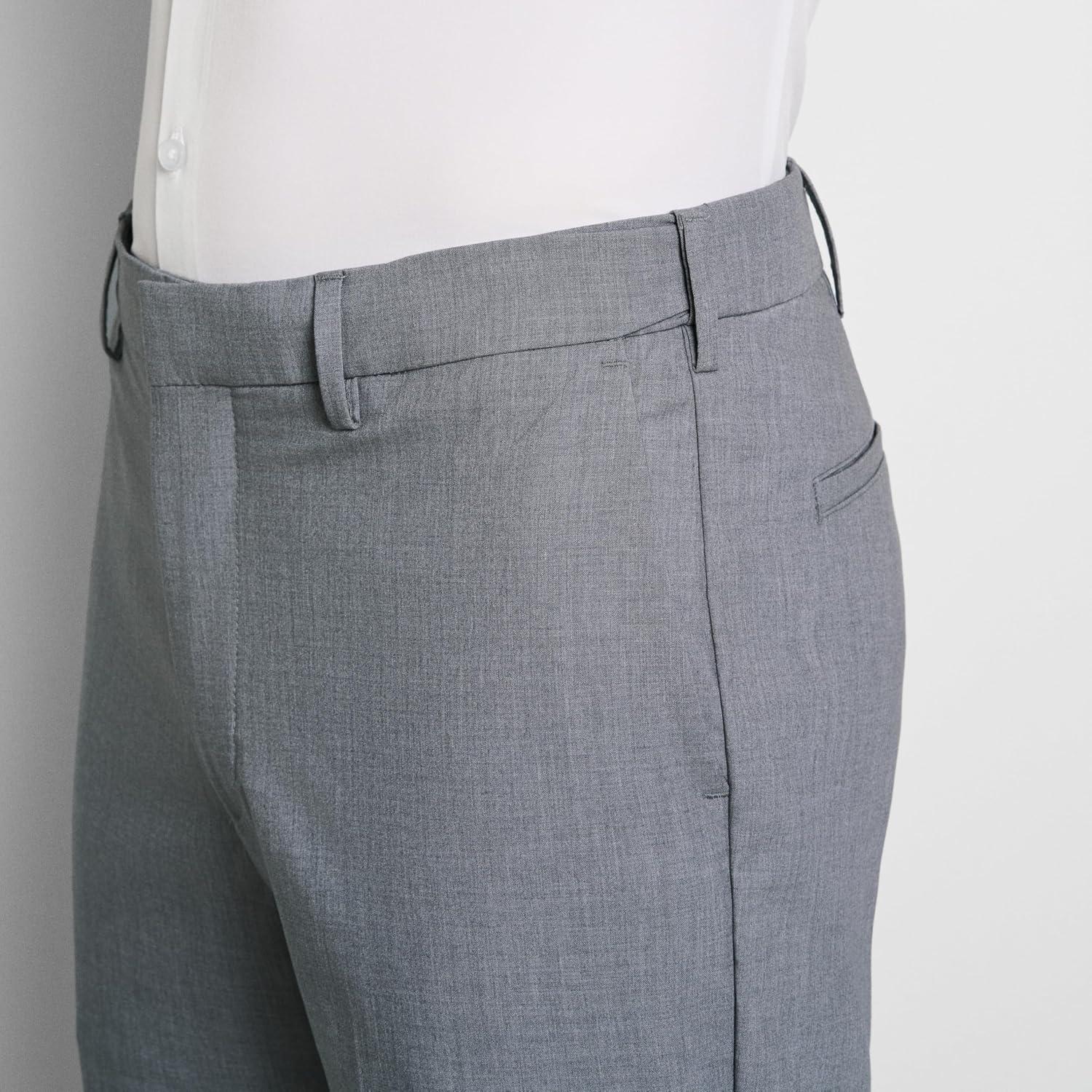 imageVan Heusen Mens Flex Flat Front Straight Fit PantMonument Heather Soft Lux