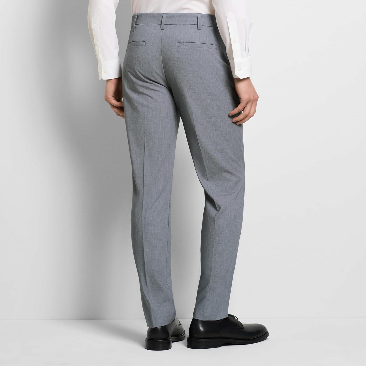 imageVan Heusen Mens Flex Flat Front Straight Fit PantMonument Heather Soft Lux