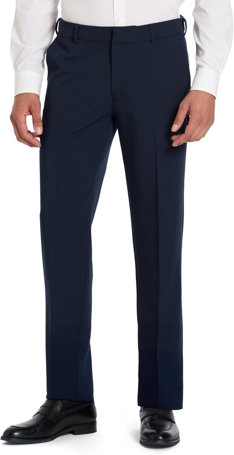 imageVan Heusen Mens Flex Flat Front Straight Fit PantNavy Soft Lux