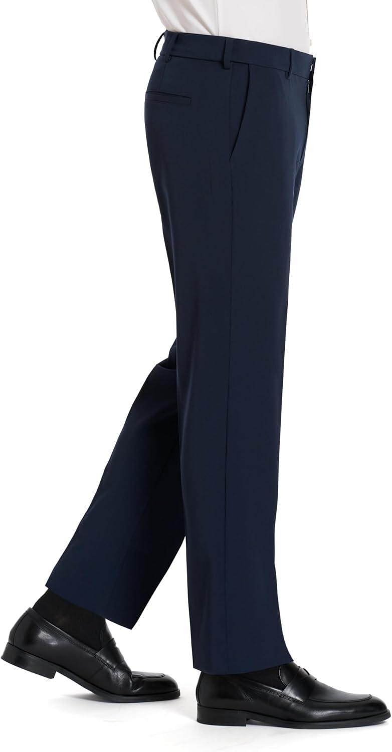 imageVan Heusen Mens Flex Flat Front Straight Fit PantNavy Soft Lux