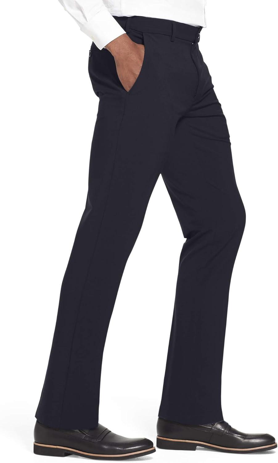 imageVan Heusen Mens Flex Flat Front Straight Fit PantSea Navy