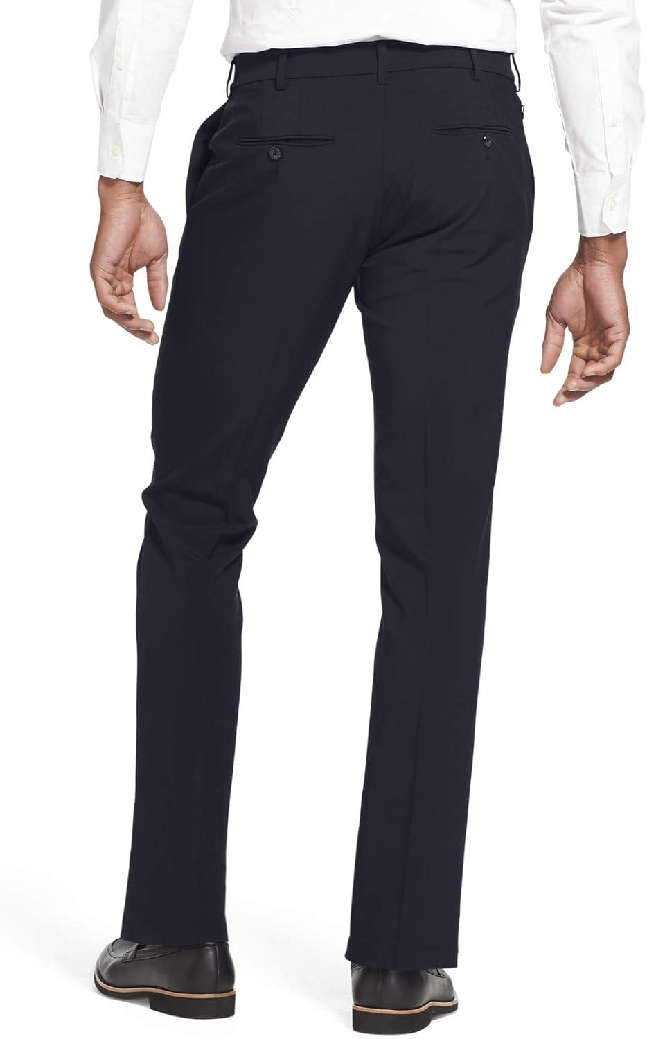imageVan Heusen Mens Flex Flat Front Straight Fit PantSea Navy