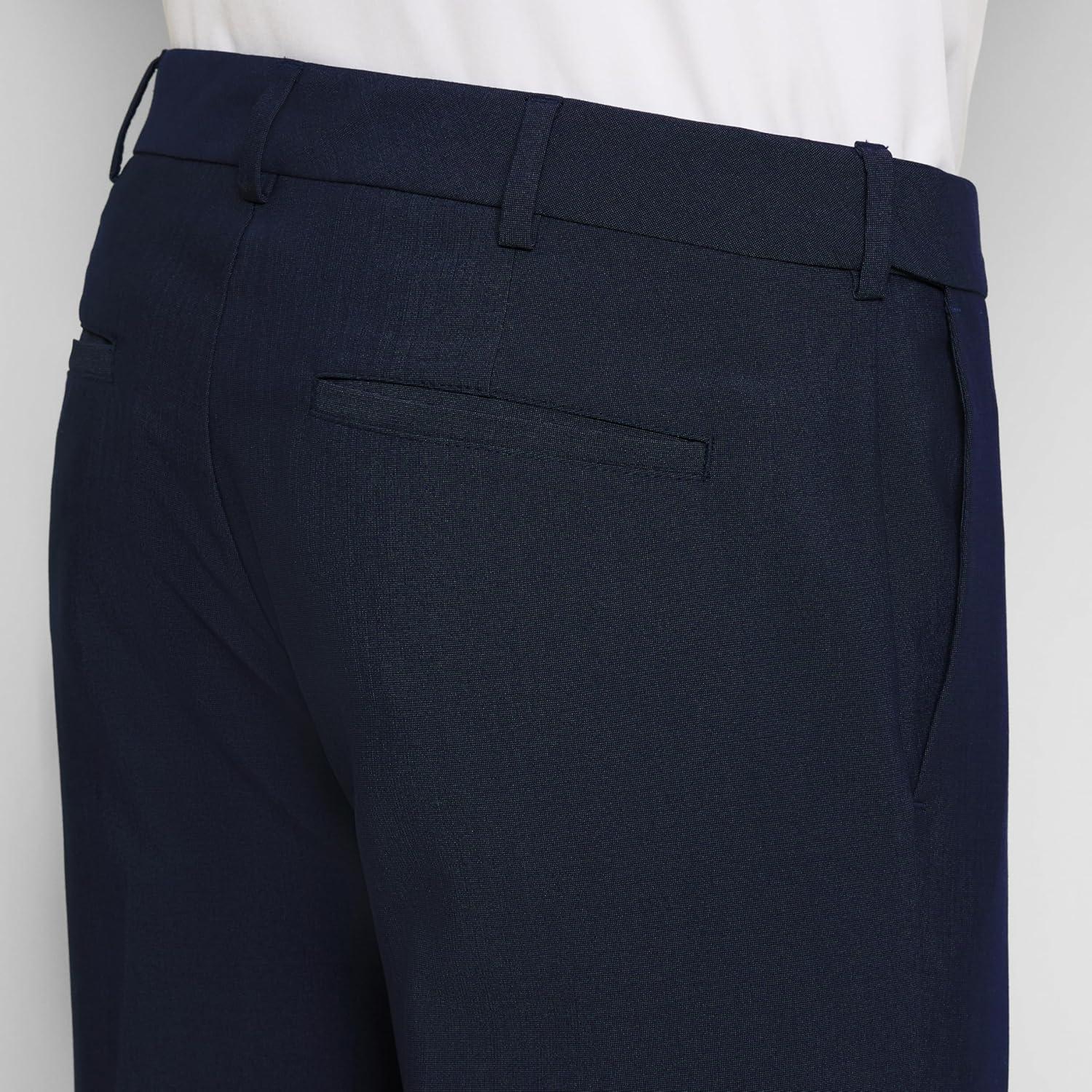 imageVan Heusen Mens Flex Flat Front Straight Fit PantSky Captain Blue Soft Lux