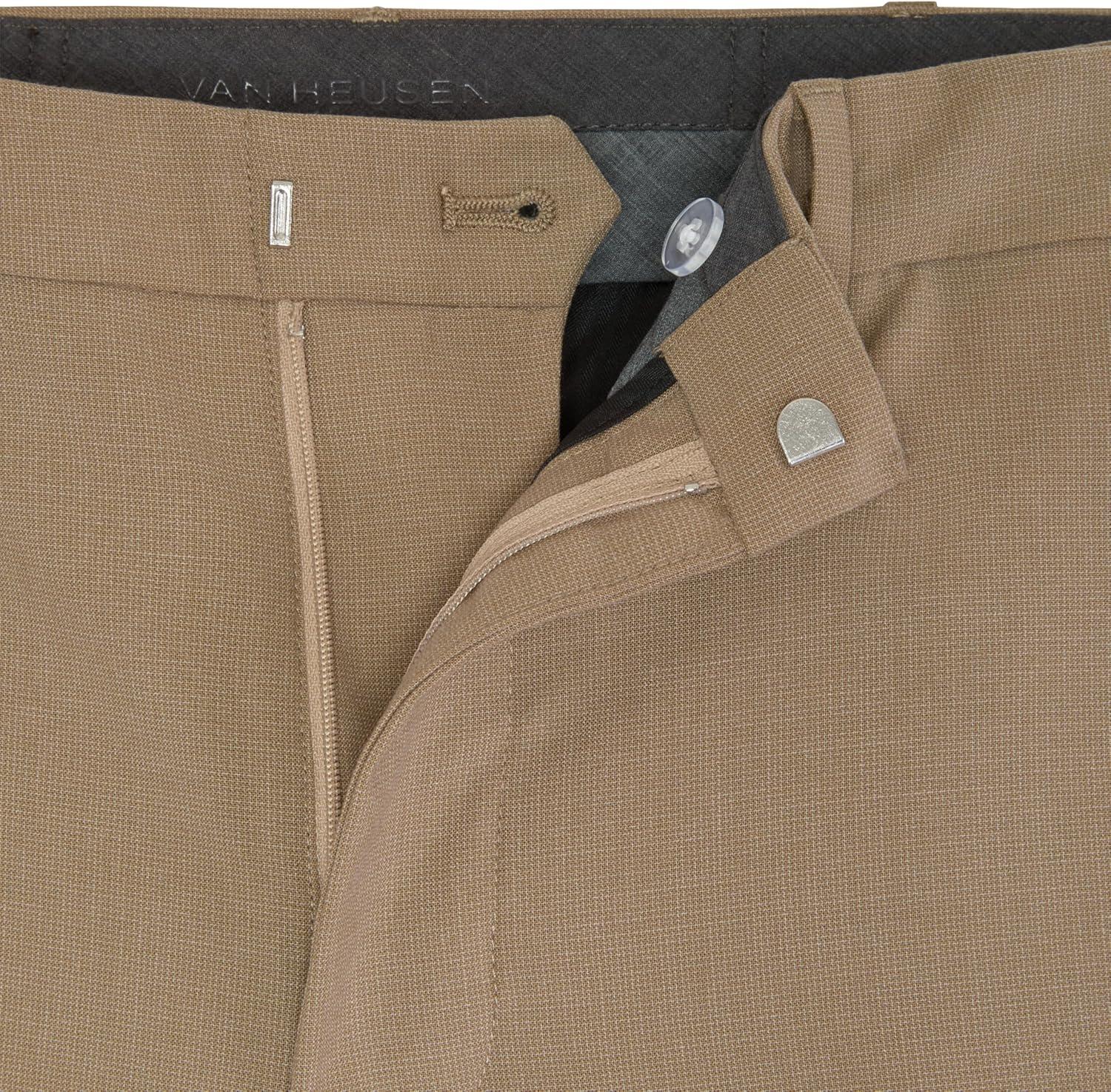 imageVan Heusen Mens Flex Flat Front Straight Fit PantTigers Eye Khaki Soft Lux