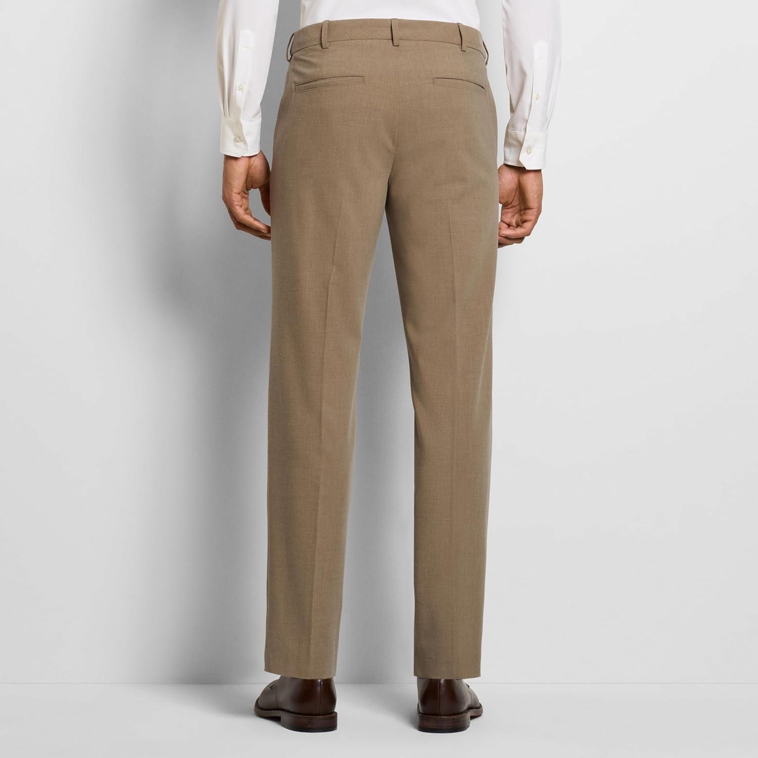 imageVan Heusen Mens Flex Flat Front Straight Fit PantTigers Eye Khaki Soft Lux
