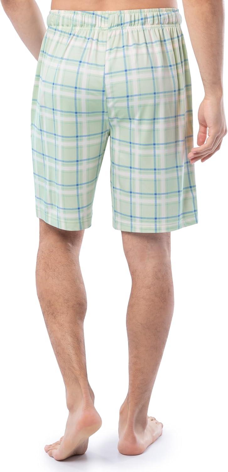 imageVan Heusen Mens Jersey Knit Sleep ShortsLight Green Plaid