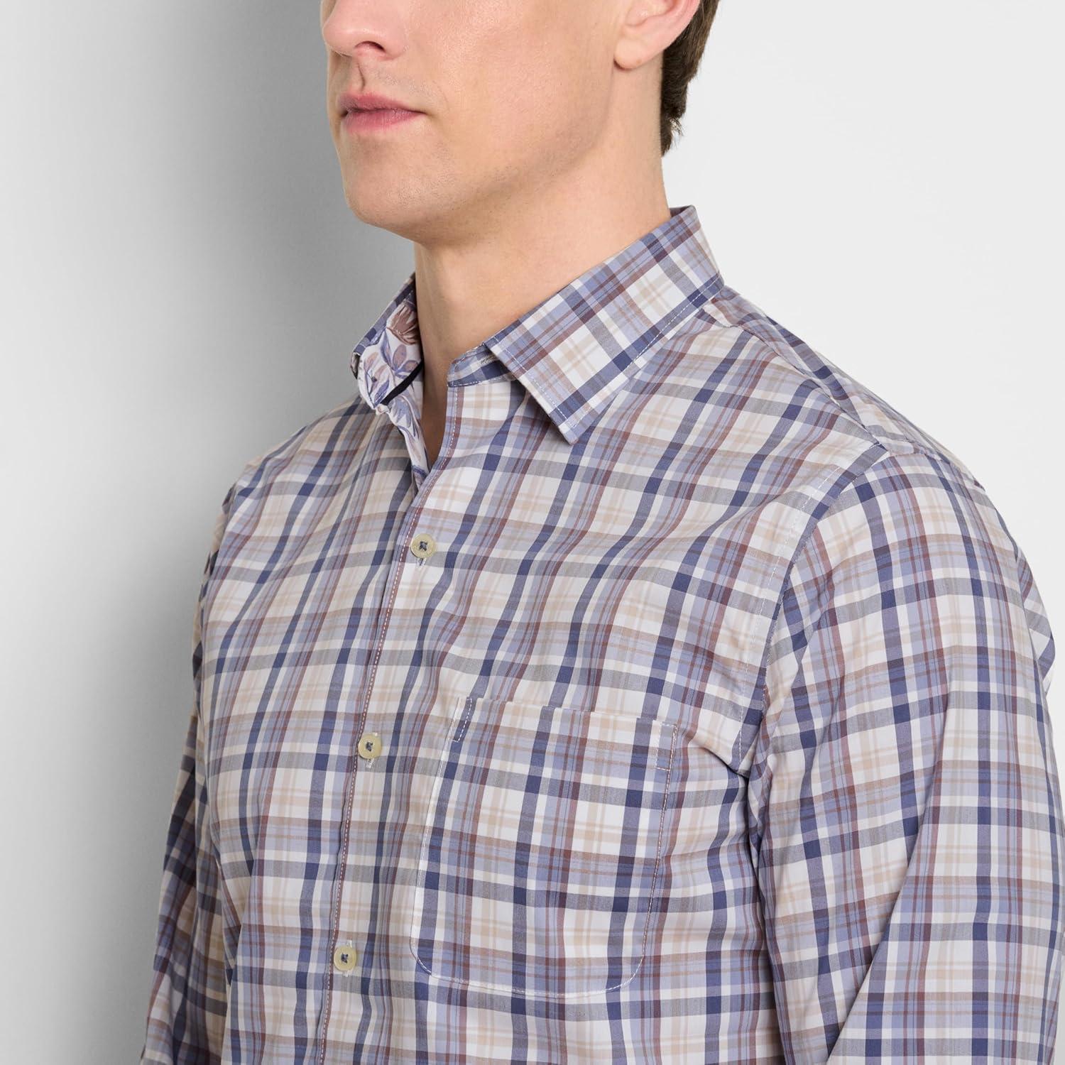 imageVan Heusen Mens Originals Long Sleeve Button Down Shirt Slim Fit Regular Length Comfortable Stretch FabricBleached Denim