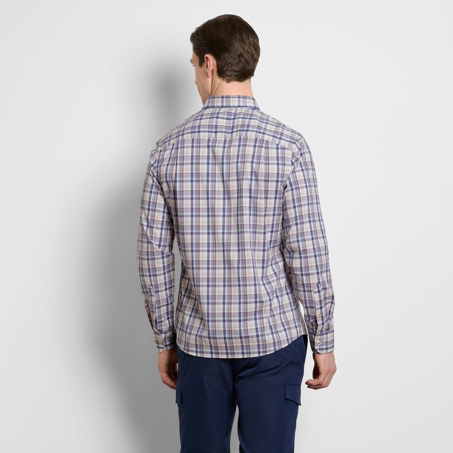 imageVan Heusen Mens Originals Long Sleeve Button Down Shirt Slim Fit Regular Length Comfortable Stretch FabricBleached Denim