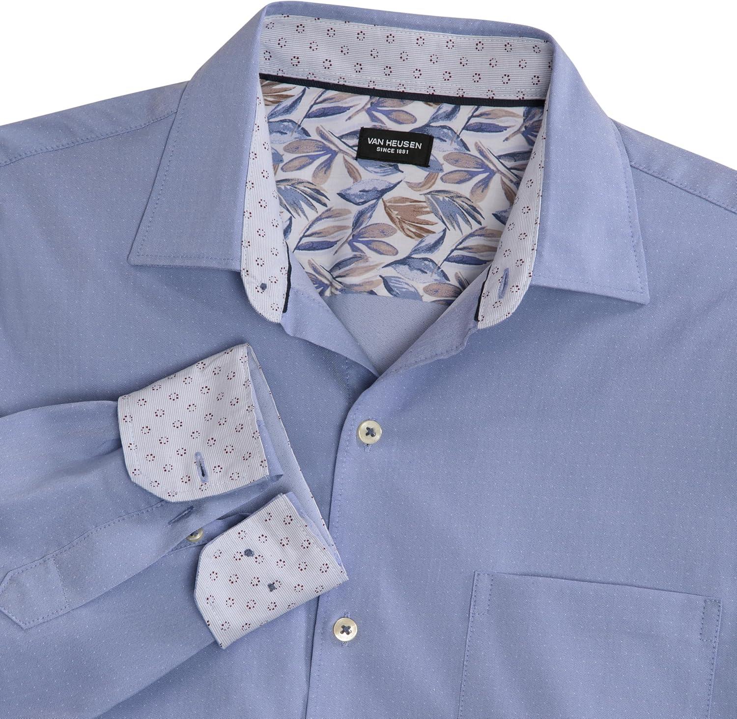imageVan Heusen Mens Originals Long Sleeve Button Down Shirt Slim Fit Regular Length Comfortable Stretch FabricDobby Denim