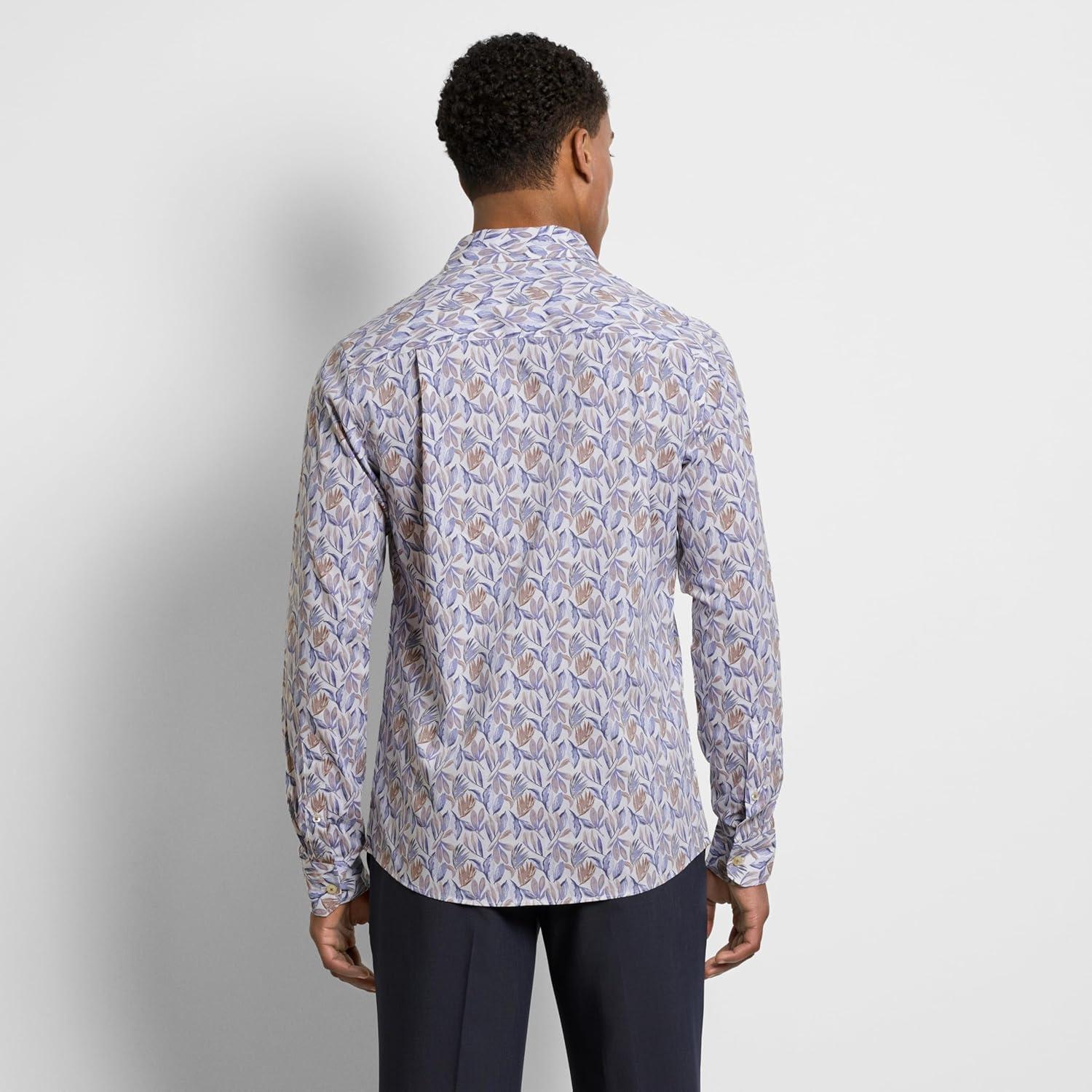 imageVan Heusen Mens Originals Long Sleeve Button Down Shirt Slim Fit Regular Length Comfortable Stretch FabricHalogen Blue