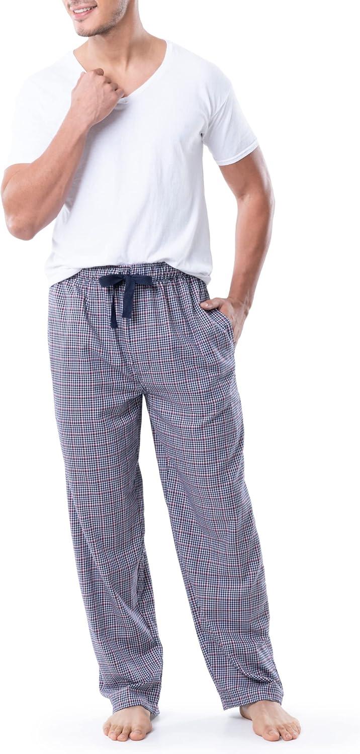 imageVan Heusen Mens Polyrayon Yarndye Woven Sleep Pajama PantNavyPink Check