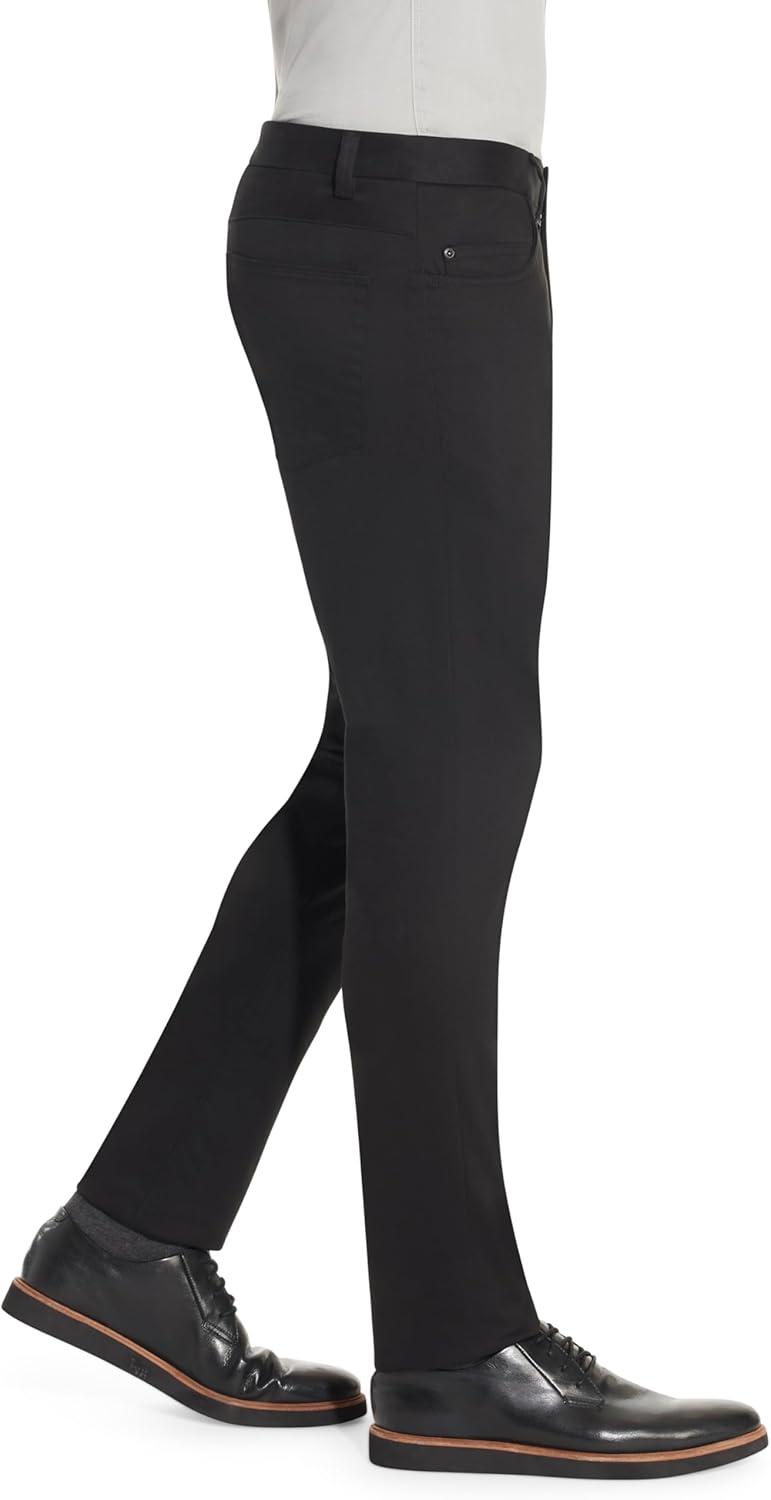 imageVan Heusen Mens Slim Fit Flex Super Soft Tech PantBusiness Casual PantsBlack