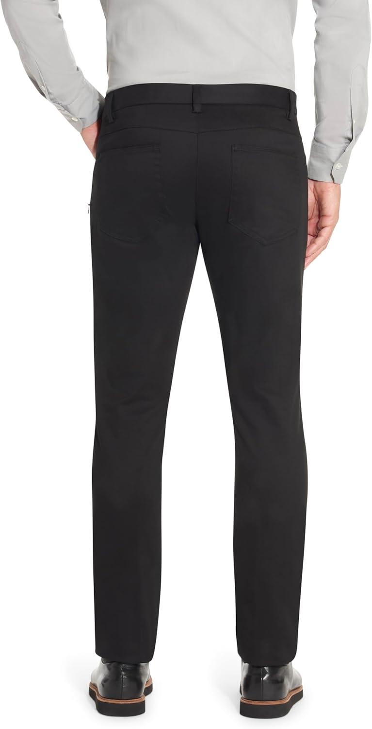 imageVan Heusen Mens Slim Fit Flex Super Soft Tech PantBusiness Casual PantsBlack