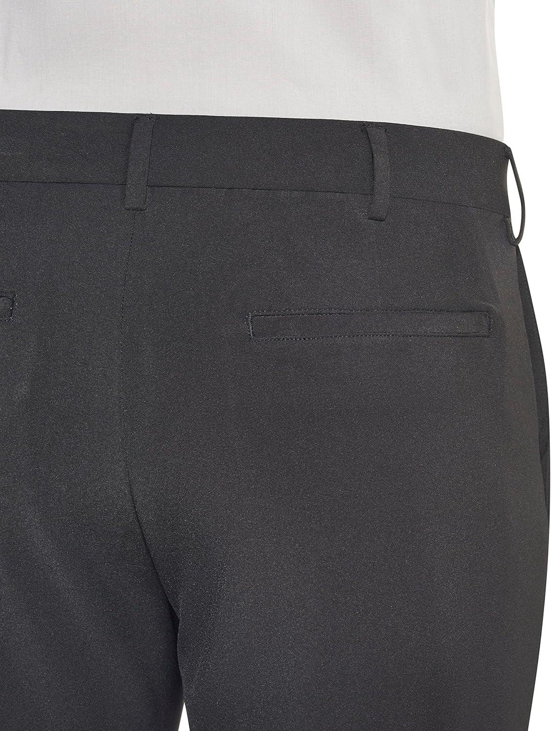 imageVan Heusen Mens Stain Shield Stretch Slim Fit Flat Front Dress PantBlack