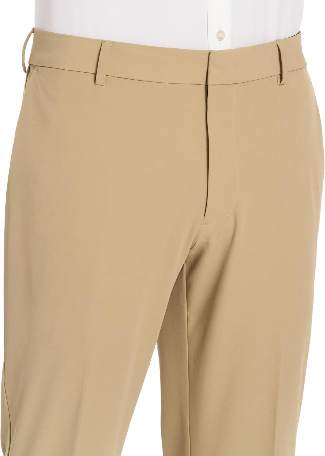 imageVan Heusen Mens Stain Shield Stretch Slim Fit Flat Front Dress PantCedarwood Khaki