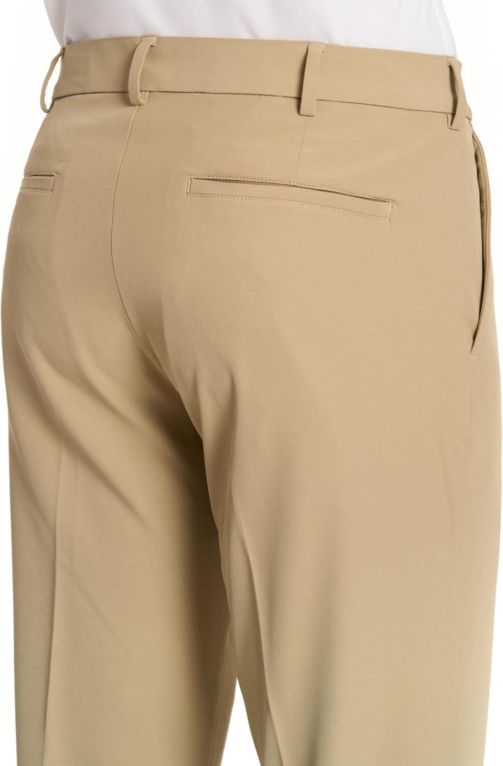 imageVan Heusen Mens Stain Shield Stretch Slim Fit Flat Front Dress PantCedarwood Khaki