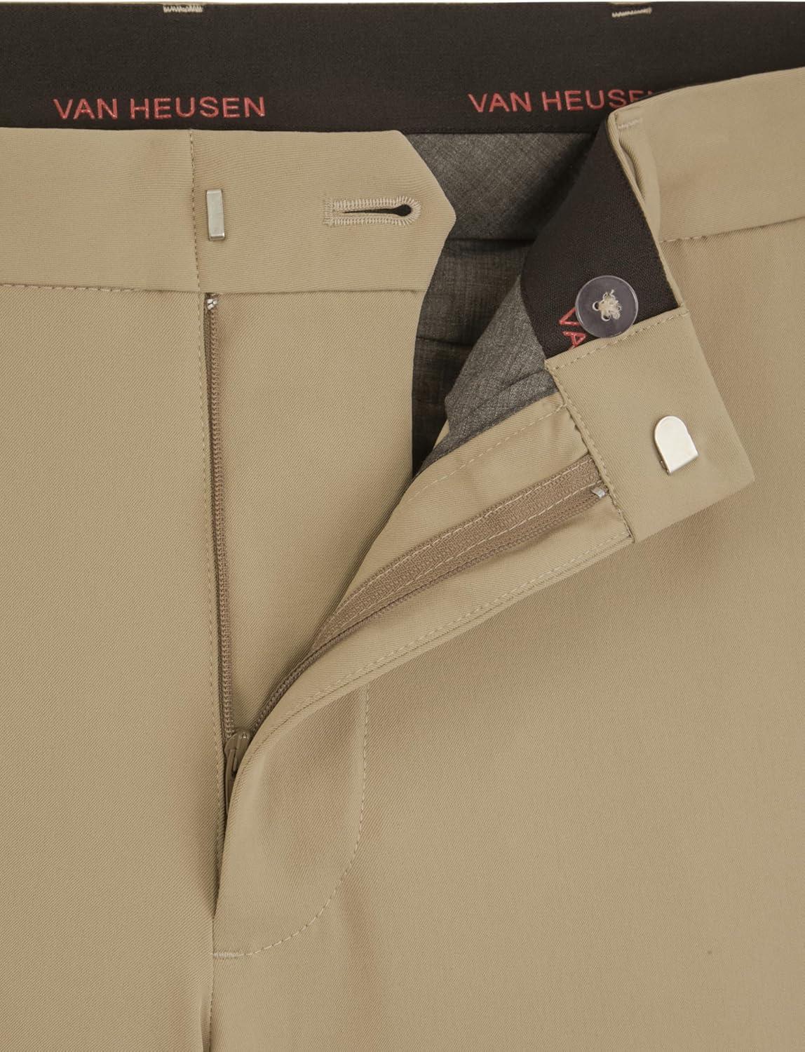 imageVan Heusen Mens Stain Shield Stretch Slim Fit Flat Front Dress PantCedarwood Khaki
