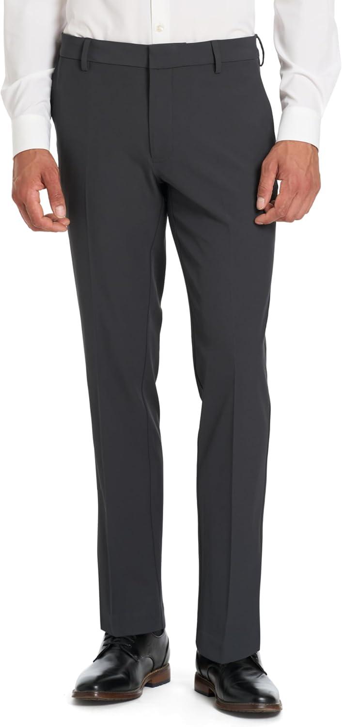 imageVan Heusen Mens Stain Shield Stretch Slim Fit Flat Front Dress PantCharcoal Grey