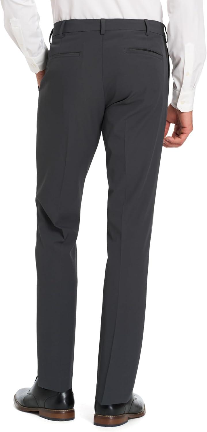 imageVan Heusen Mens Stain Shield Stretch Slim Fit Flat Front Dress PantCharcoal Grey