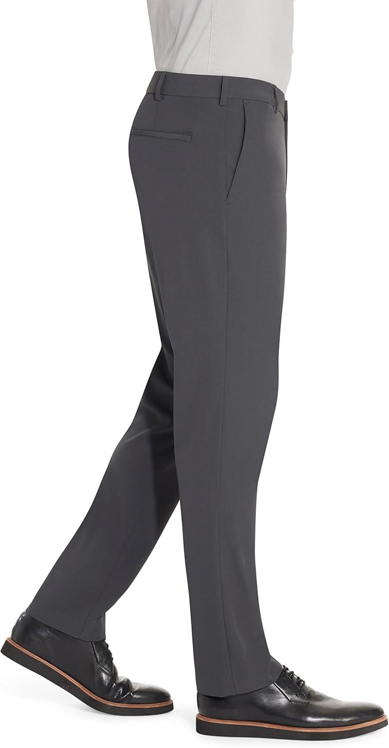 imageVan Heusen Mens Stain Shield Stretch Slim Fit Flat Front Dress PantCharcoal Smoke