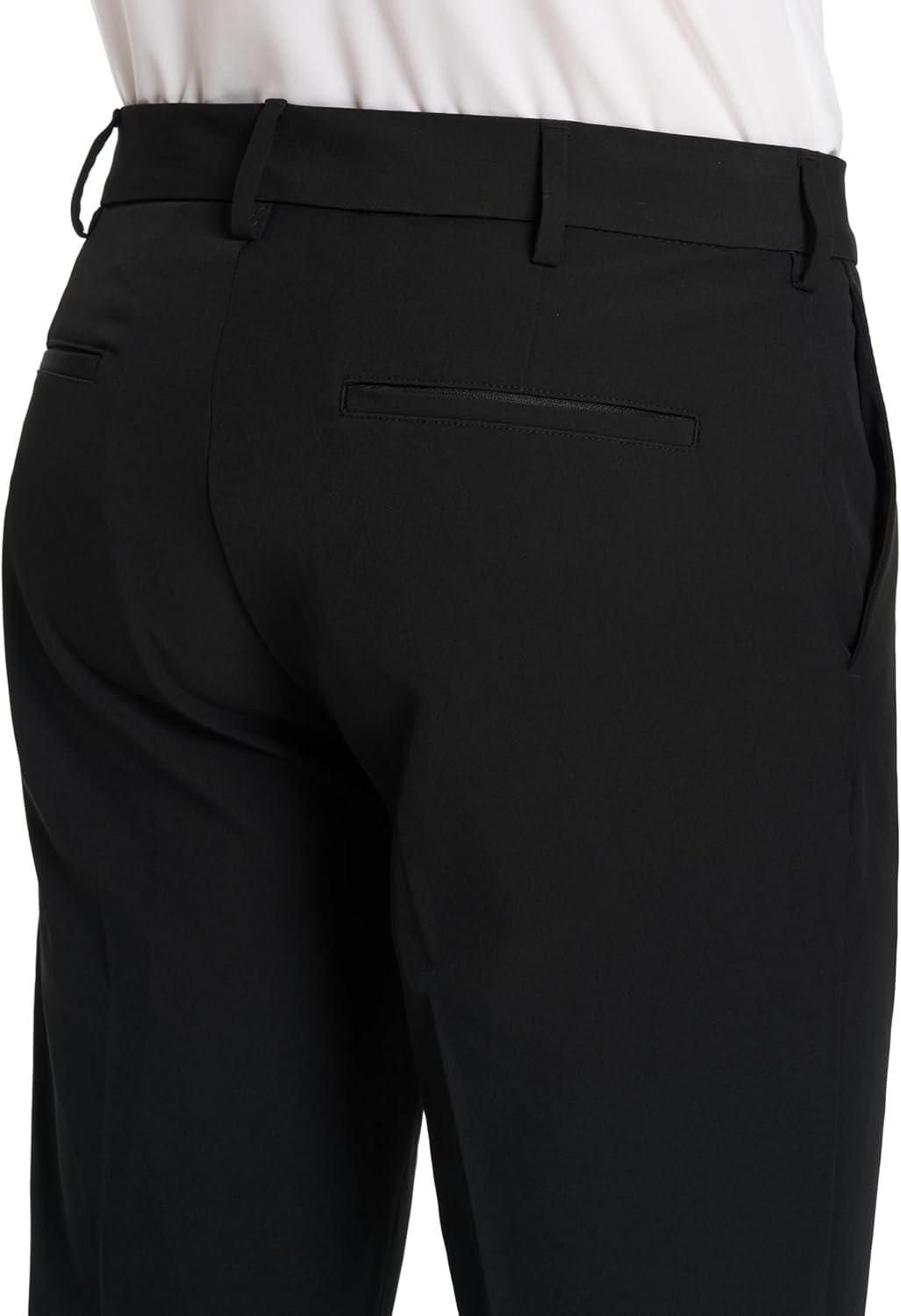 imageVan Heusen Mens Stain Shield Stretch Slim Fit Flat Front Dress PantJet Black