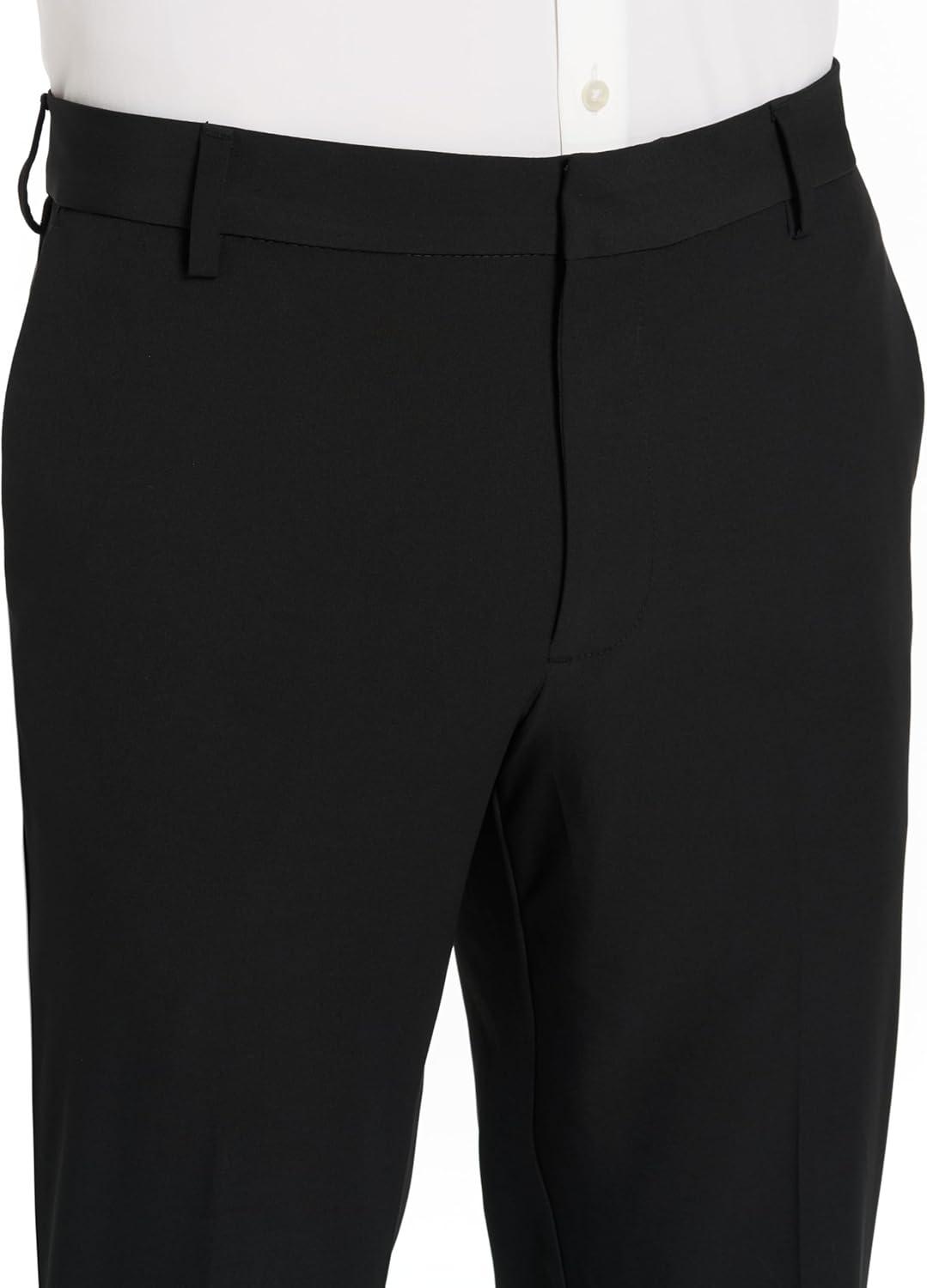 imageVan Heusen Mens Stain Shield Stretch Slim Fit Flat Front Dress PantJet Black