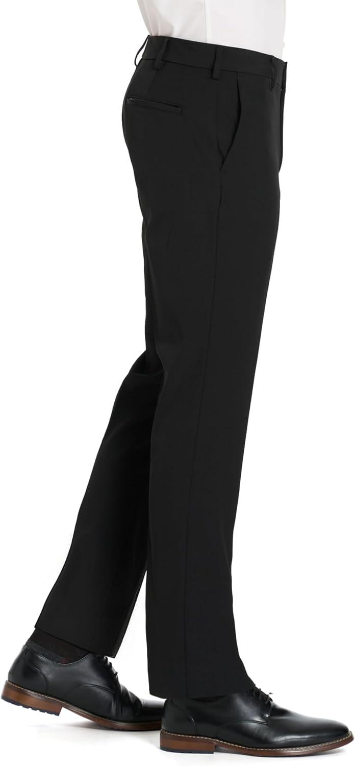 imageVan Heusen Mens Stain Shield Stretch Slim Fit Flat Front Dress PantJet Black
