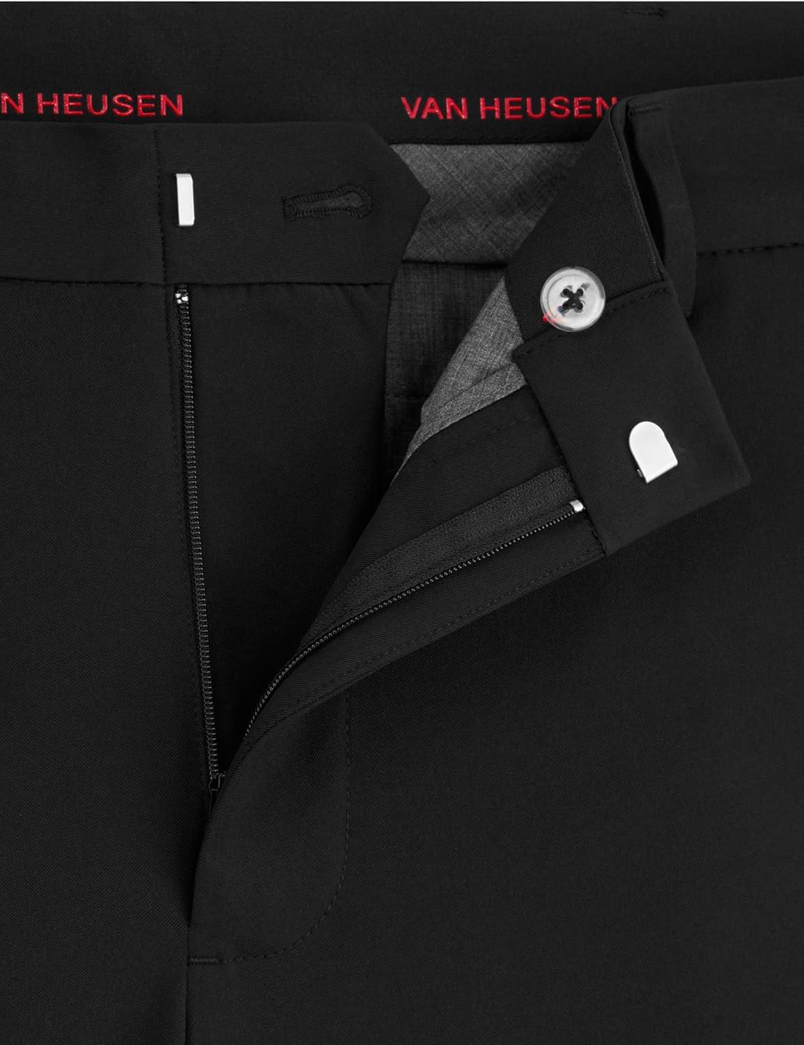imageVan Heusen Mens Stain Shield Stretch Slim Fit Flat Front Dress PantJet Black