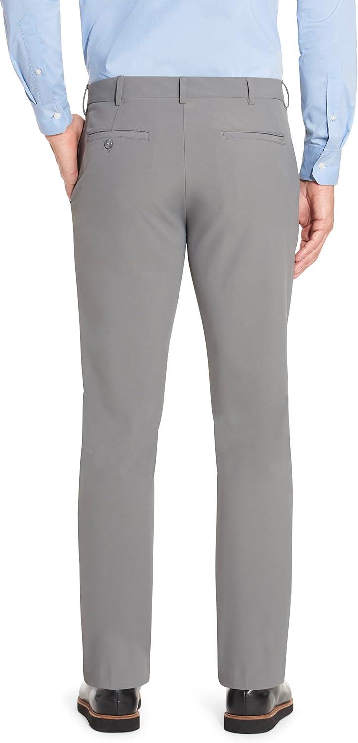 imageVan Heusen Mens Stain Shield Stretch Slim Fit Flat Front Dress PantSmoked Pearl