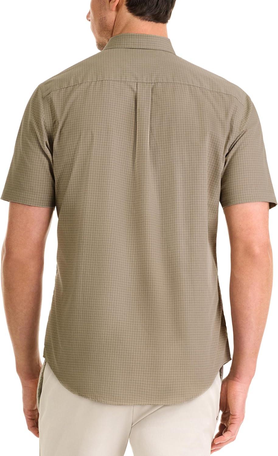 imageVan Heusen Mens Wrinkle Free Short Sleeve Button Down Check ShirtAluminum