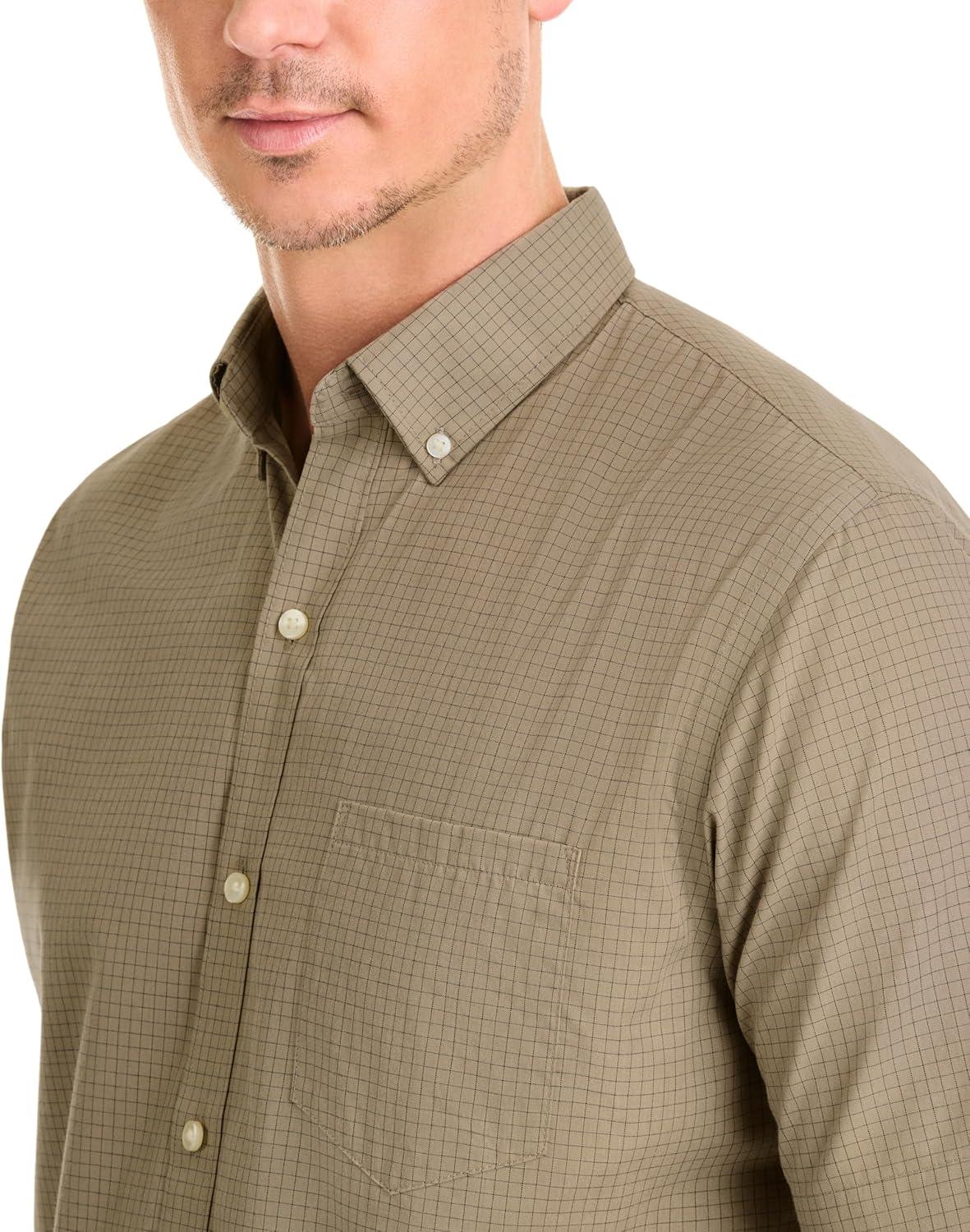 imageVan Heusen Mens Wrinkle Free Short Sleeve Button Down Check ShirtAluminum