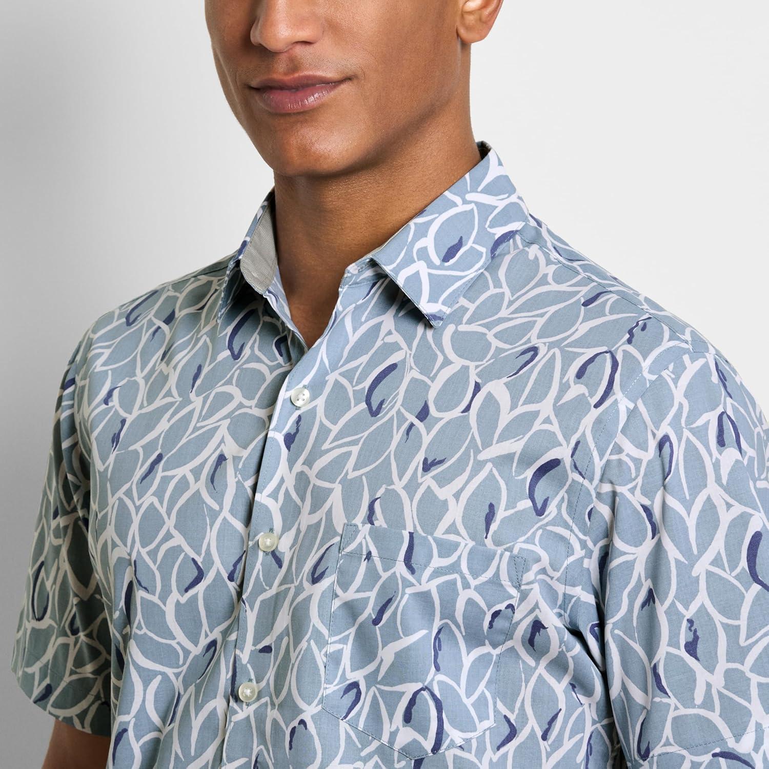 imageVan Heusen Mens Wrinkle Free Short Sleeve Button Down Check ShirtAshley Blue