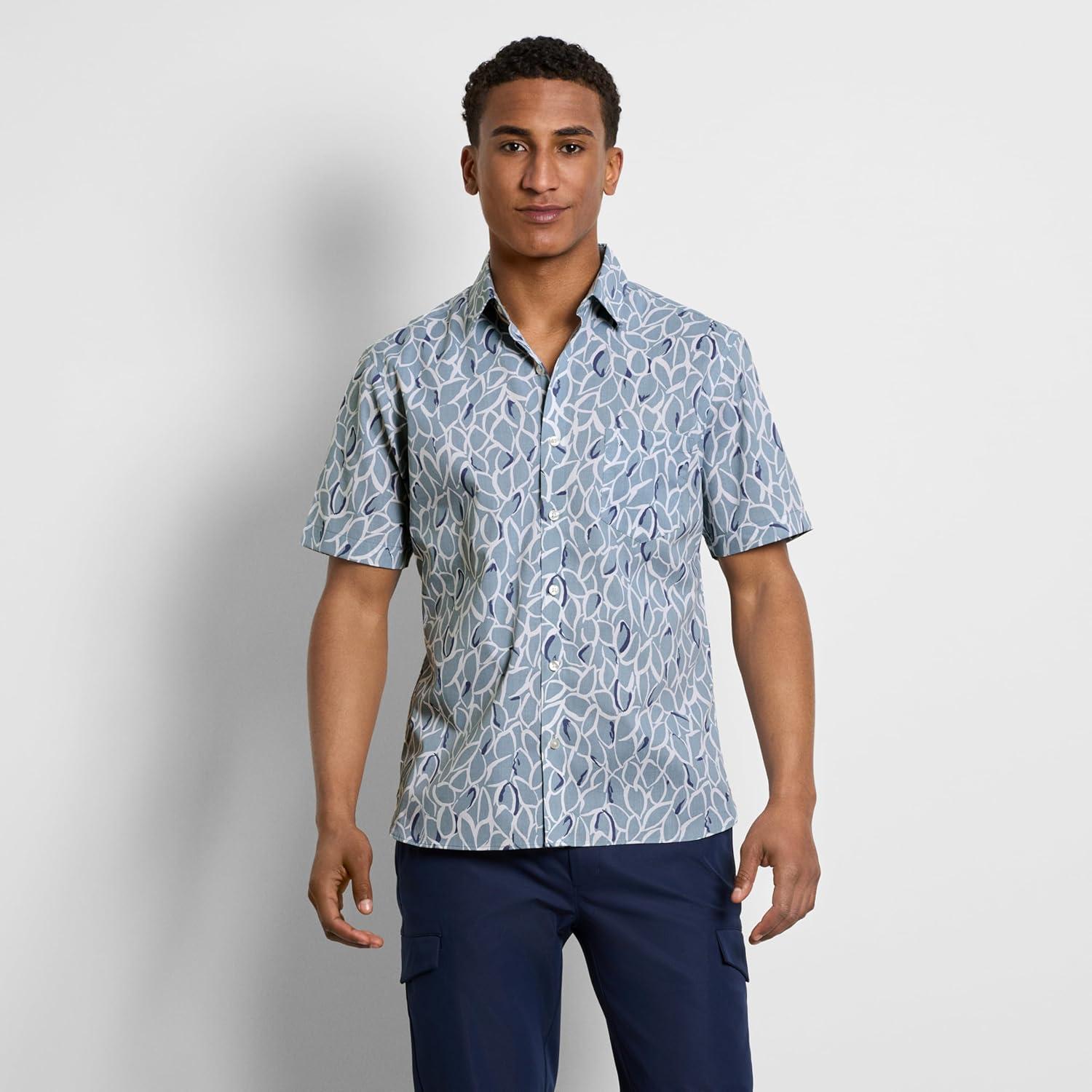 imageVan Heusen Mens Wrinkle Free Short Sleeve Button Down Check ShirtAshley Blue