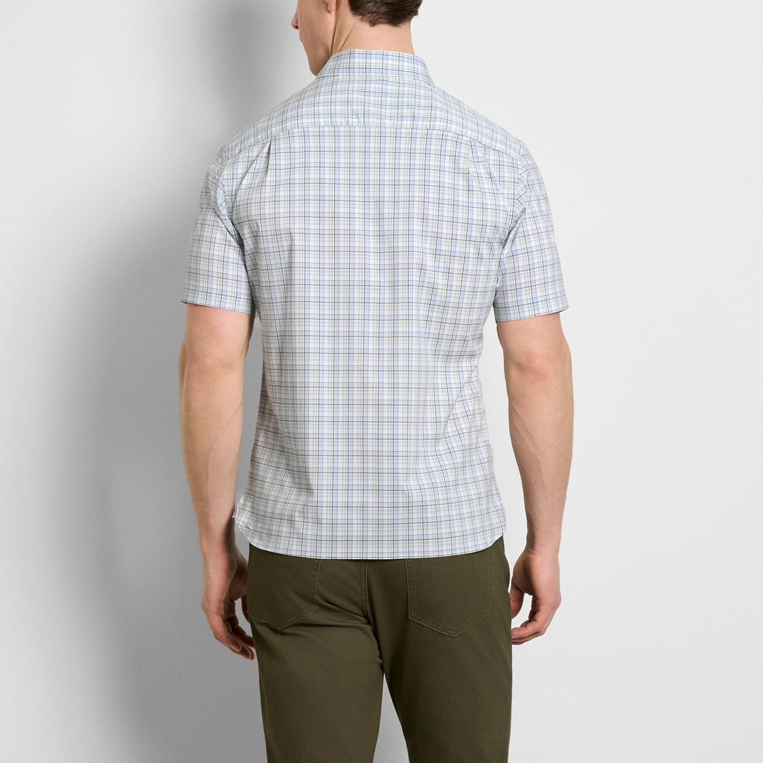 imageVan Heusen Mens Wrinkle Free Short Sleeve Button Down Check ShirtBrilliant White