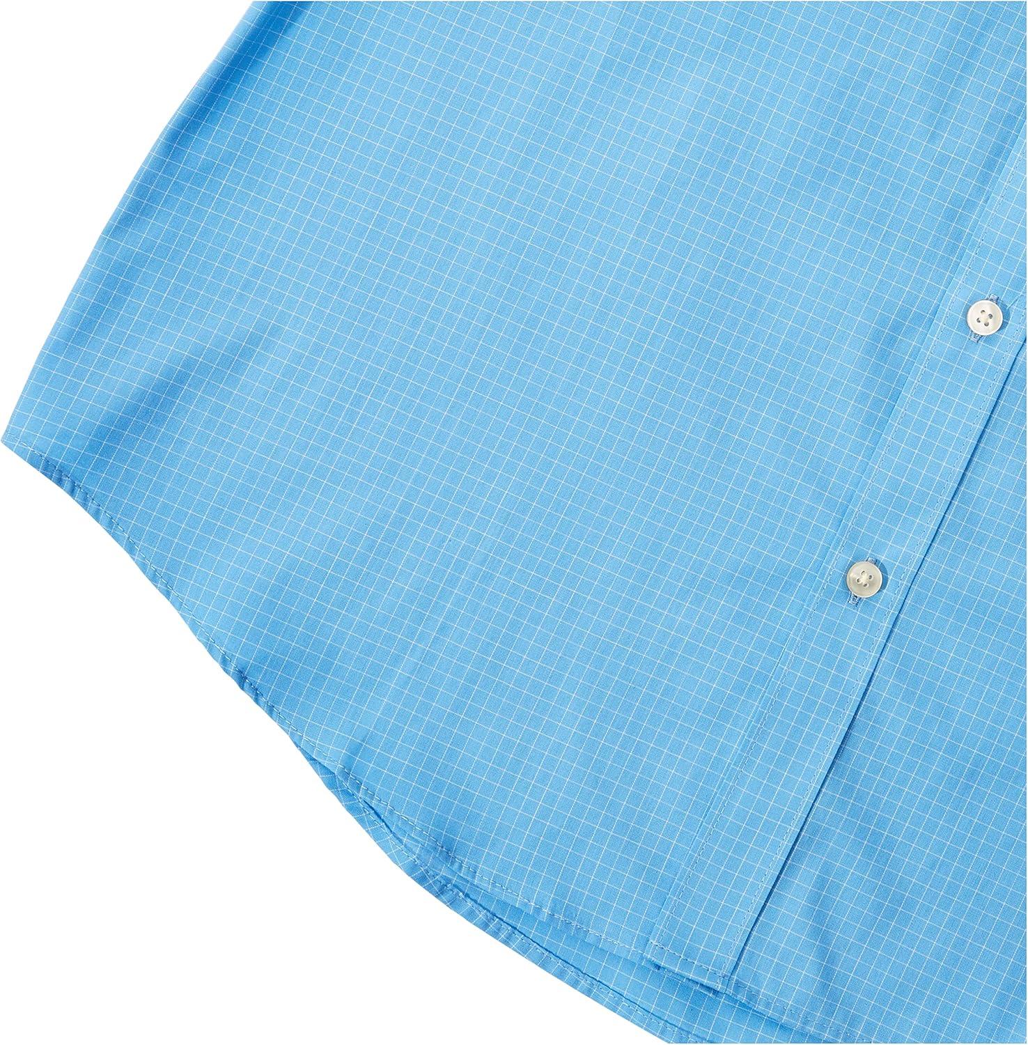 imageVan Heusen Mens Wrinkle Free Short Sleeve Button Down Check ShirtChina Blue Vhr