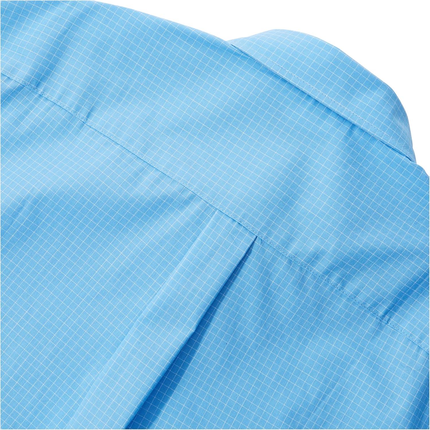 imageVan Heusen Mens Wrinkle Free Short Sleeve Button Down Check ShirtChina Blue Vhr
