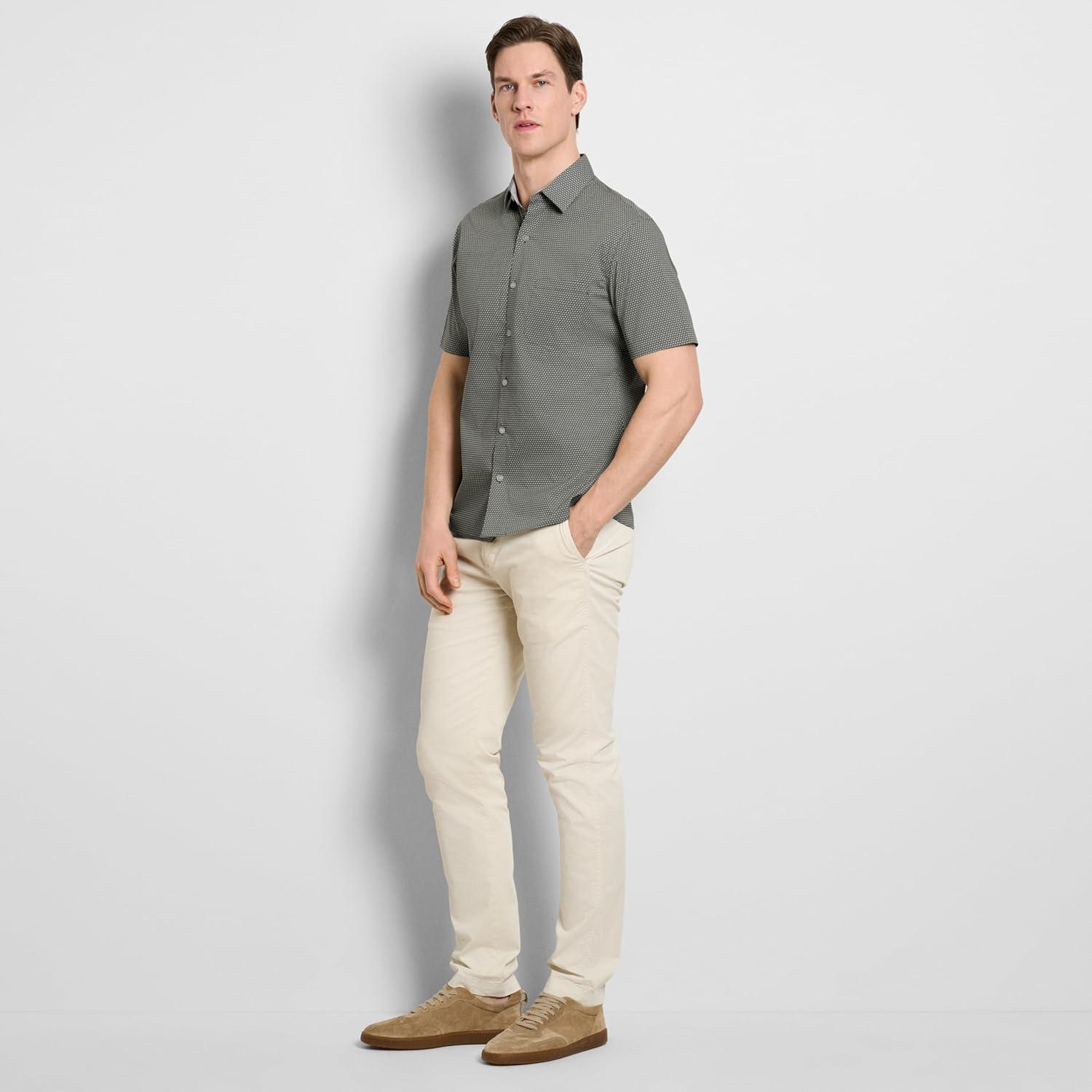 imageVan Heusen Mens Wrinkle Free Short Sleeve Button Down Check ShirtDusty Olive