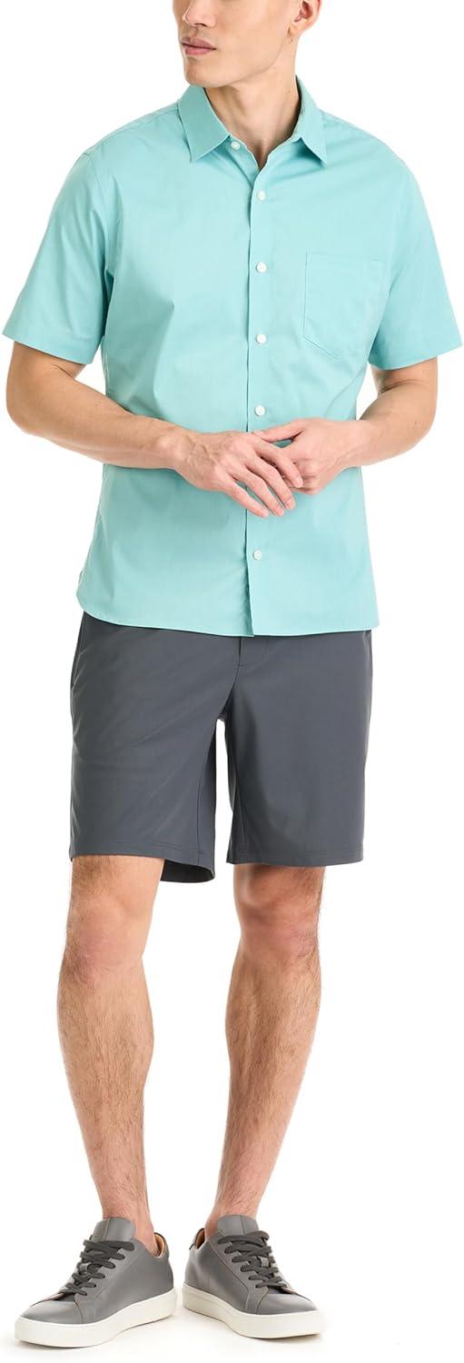 imageVan Heusen Mens Wrinkle Free Short Sleeve Button Down Check ShirtPorcelain