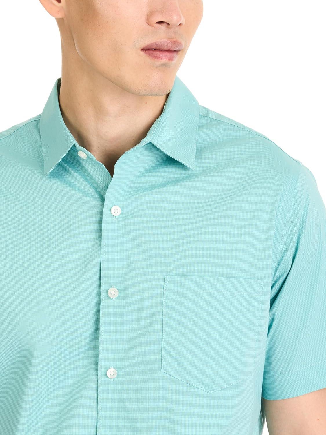 imageVan Heusen Mens Wrinkle Free Short Sleeve Button Down Check ShirtPorcelain